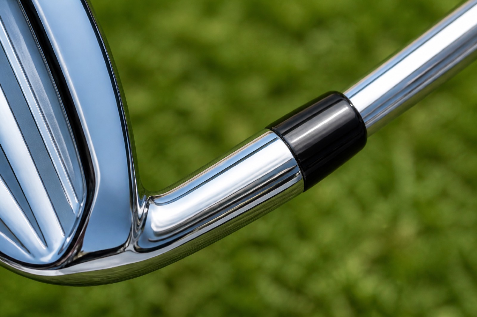 Polished iron hosel with a new ferrule seated on the shaft
